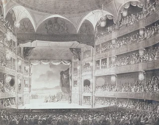 Interieur van het Drury Lane Theatre, Londen, 1808